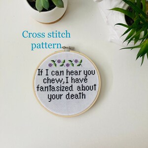 Hear you chew - Cross stitch pattern PDF - counted cross stitch - instant download