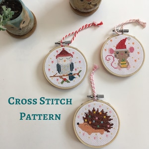 Ornament - Cross stitch pattern PDF - counted cross stitch - instant download - Holidays - Christmas - winter - forest animals