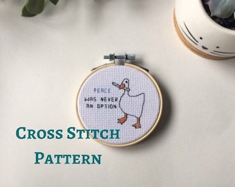 Goose - goose game - peace was never an option - Cross stitch pattern PDF - counted cross stitch - instant download