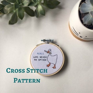 Goose - goose game - peace was never an option - Cross stitch pattern PDF - counted cross stitch - instant download