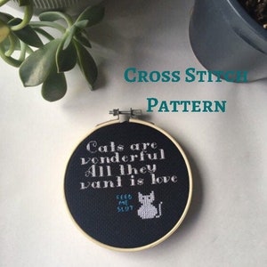 Cats are wonderful -  Cross stitch pattern instant download PDF - cross stitch pattern - funny - rude cross stitch - rude cat - cat gift