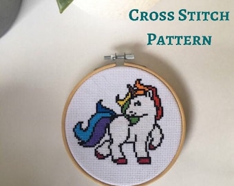 Unicorn - Cross stitch pattern PDF - instant download - PDF pattern - counted cross stitch - gift - cute gift - cross stitch pattern