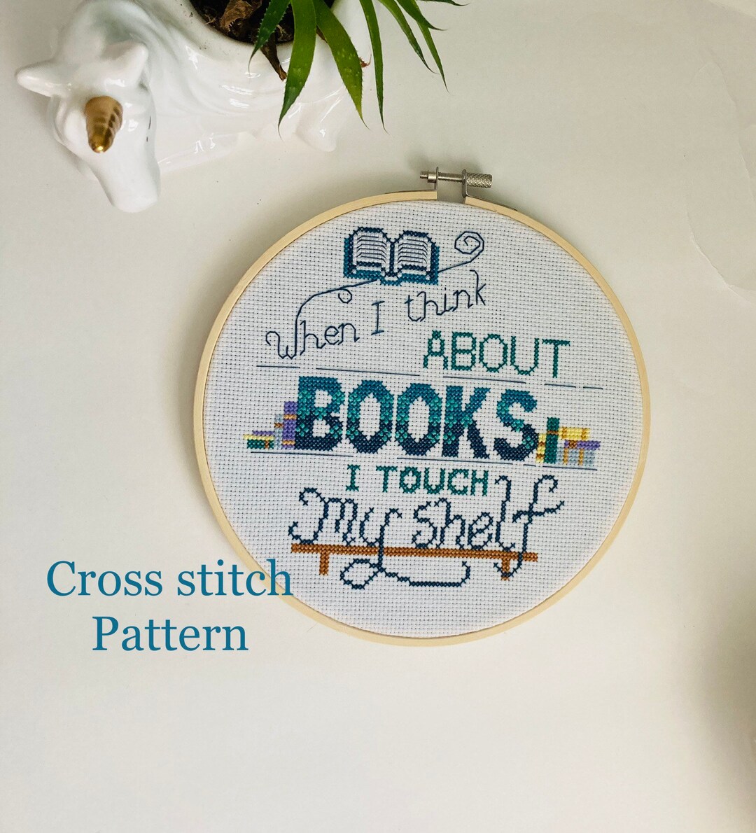 52 Book Reading Tracker Bookshelf Printable Cross Stitch Chart