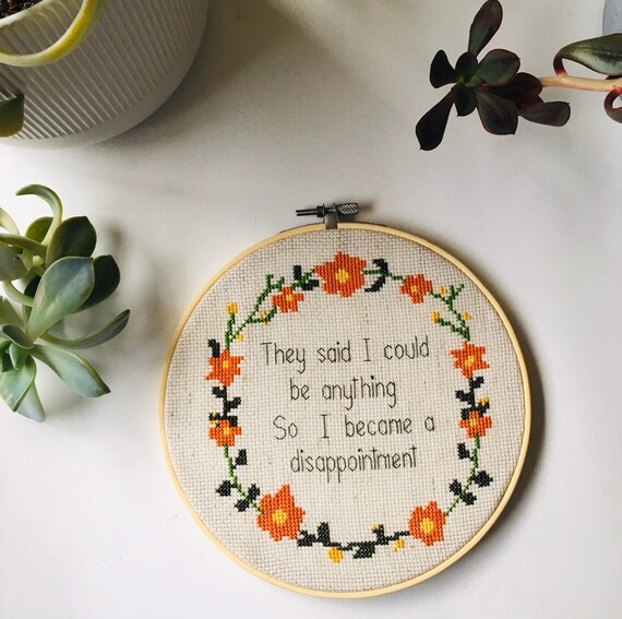 Funny Rude Cross Stitch Hoop Custom Gift Gift Idea Complete Cross Stitch Framed Go Away Finished Cross Stitch Cross Stitch Art Art Collectibles Cross Stitch