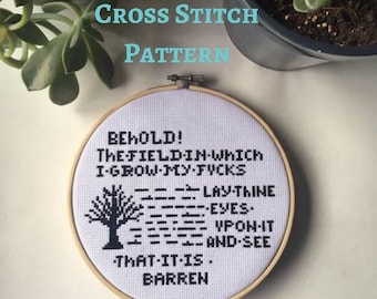 Behold the field - sassy cross stitch - modern cross stitch - Cross stitch pattern PDF - counted cross stitch - instant download
