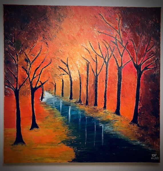 Canvas Acrylic Painting - Fall Colors