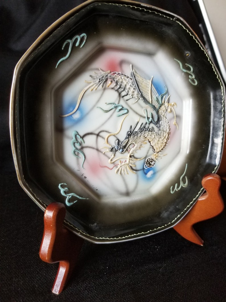 VINTAGE Maruku China Moriage Dragonware Bowl