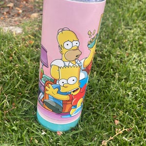 The Simpsons Tumbler: 20oz Skinny Sublimation Stainless Steel