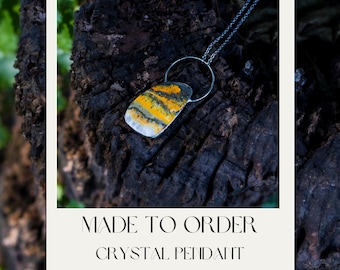 Crystal Cabochon Pendant | Necklace | Talisman | Soldered | Silver | Stainless Steel | Made To Order | Custom Creation