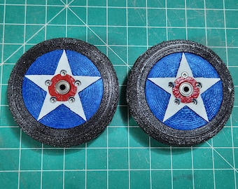 STL-filer | RC-flygplan, flygtestade, 3D-utskrivna stjärnsköldshjul.