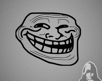 Troll face, funny and unique meme design. Sticker for Sale by  IloveMonsters