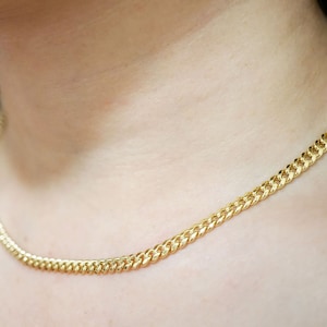 10K Hollow Gold Cuban Chain / Yellow Gold Chain / Cuban Necklace / Thick Gold Chain / 3.7 mm wide / Miami Cuban Chain
