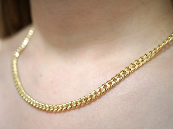 10K Hollow Gold Cuban Chain / Yellow 