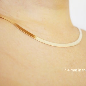 10K Solid Gold Herringbone Chain / Solid Yellow Gold Chain / Herringbone Necklace / Thick Gold Chain / 4 mm (in the pic) 3 mm 5 mm