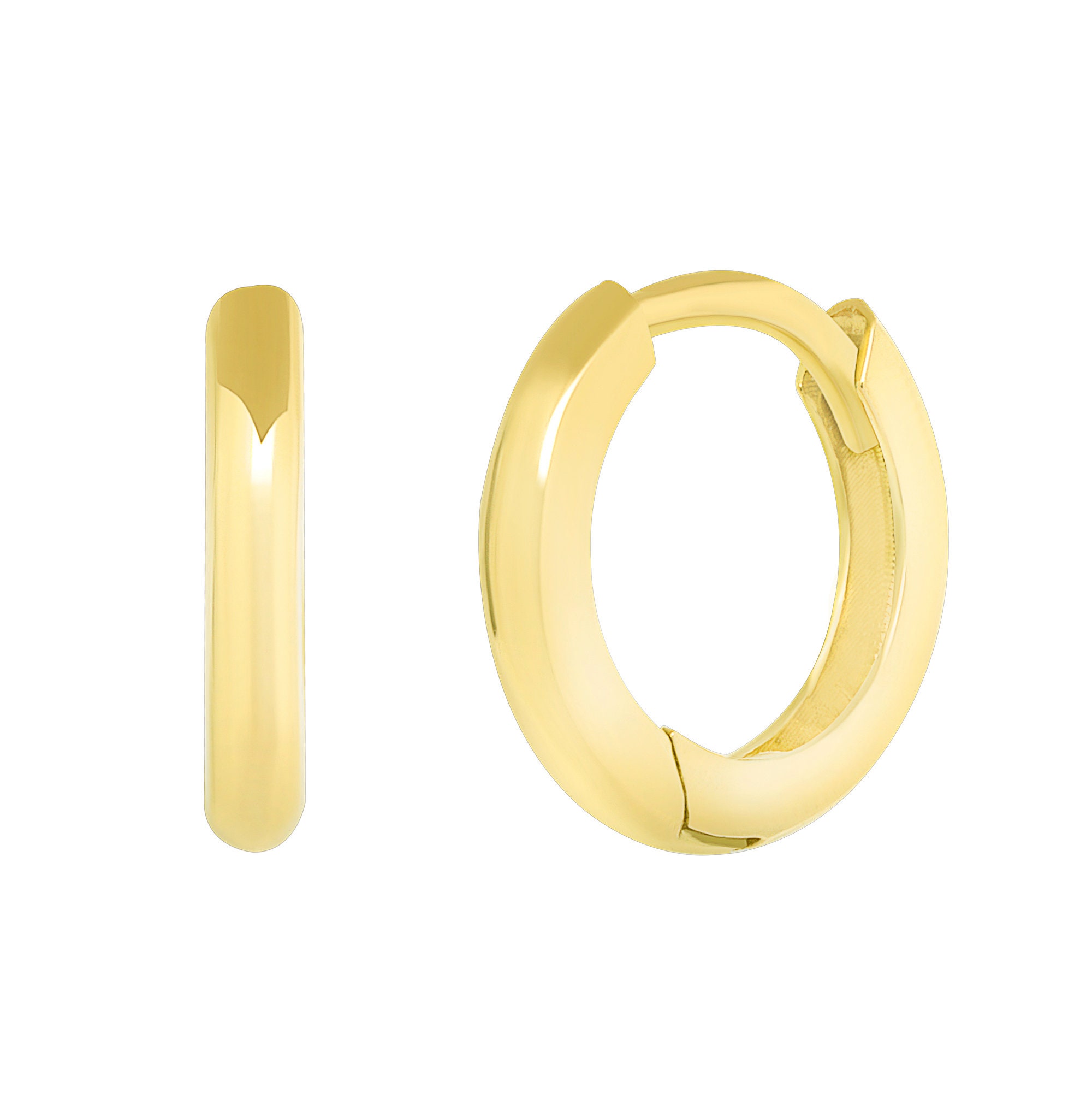 Real gold shop huggie earrings
