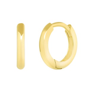 18K Solid Gold huggie Earrings / Dainty huggie earrings / 6mm inner / small hoop / Fine jewelry / Tiny hoop earrings / mini Hoop / 9 mm #N
