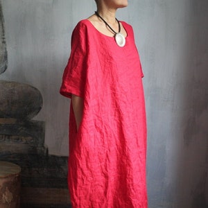 Loose Natural Linen Color Dress. Plus Size Boho Dress.custom - Etsy