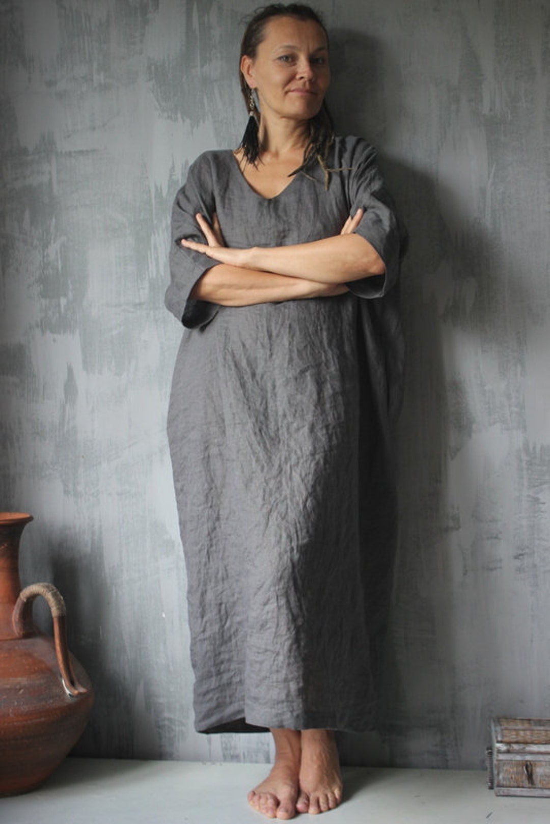 ワンピース GLANSHIRT GREY LINEN DRESS Glanshirt Linen Dress | Grey | FARFETCH