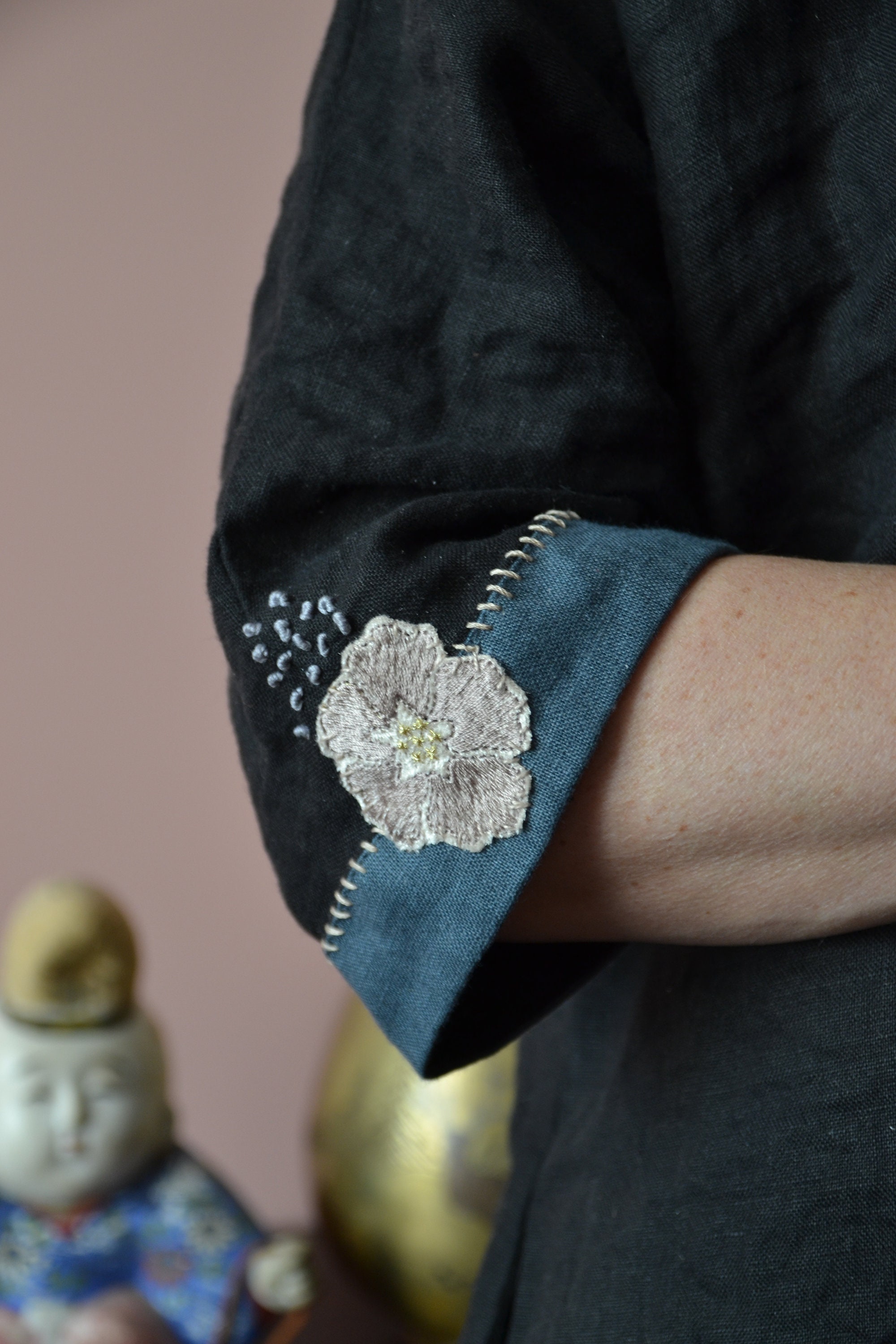 Nikki Linen Embroidered Dress