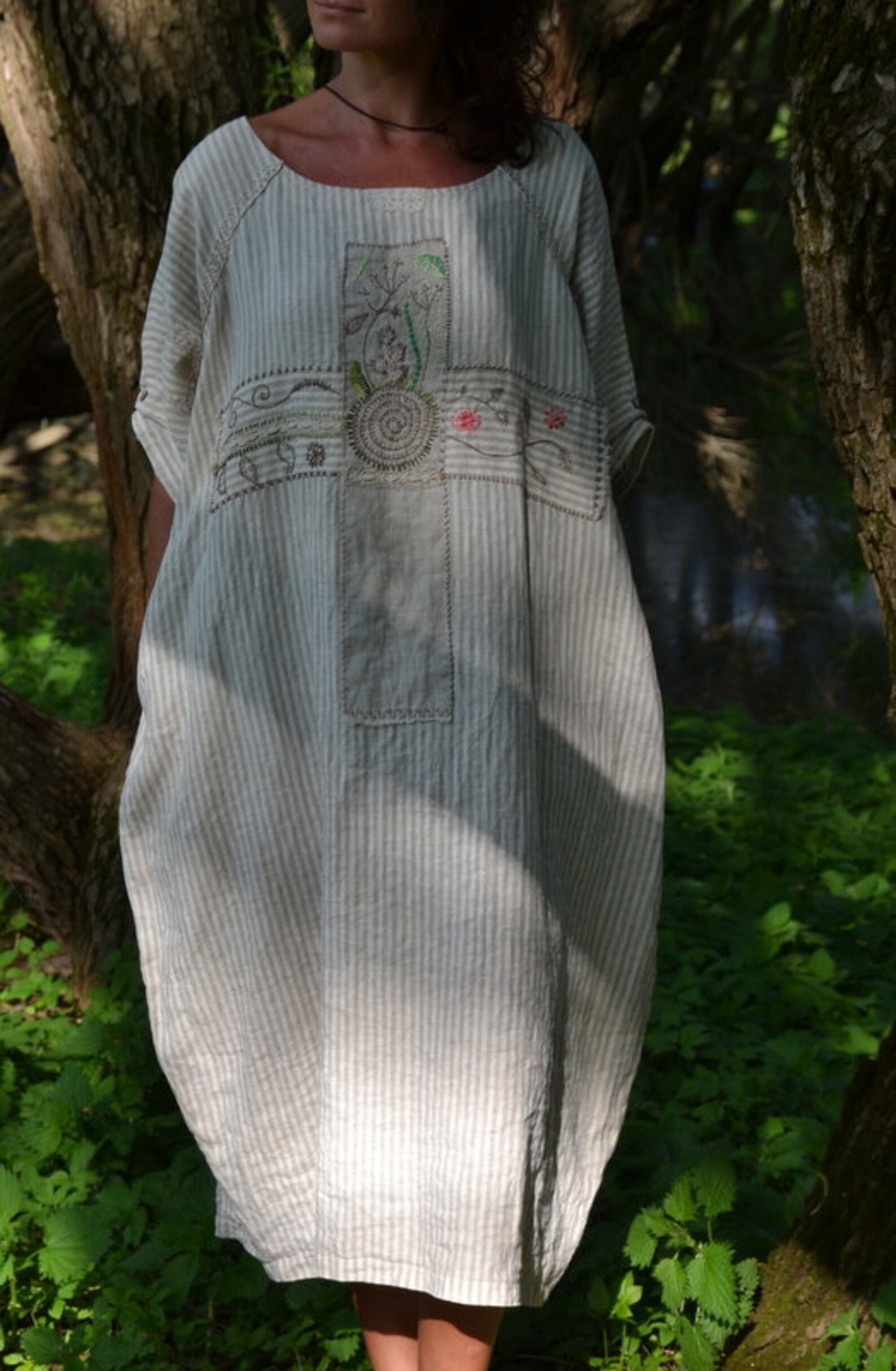 Preorder new embroidery charmed dress (lined in linen cotton fabric)