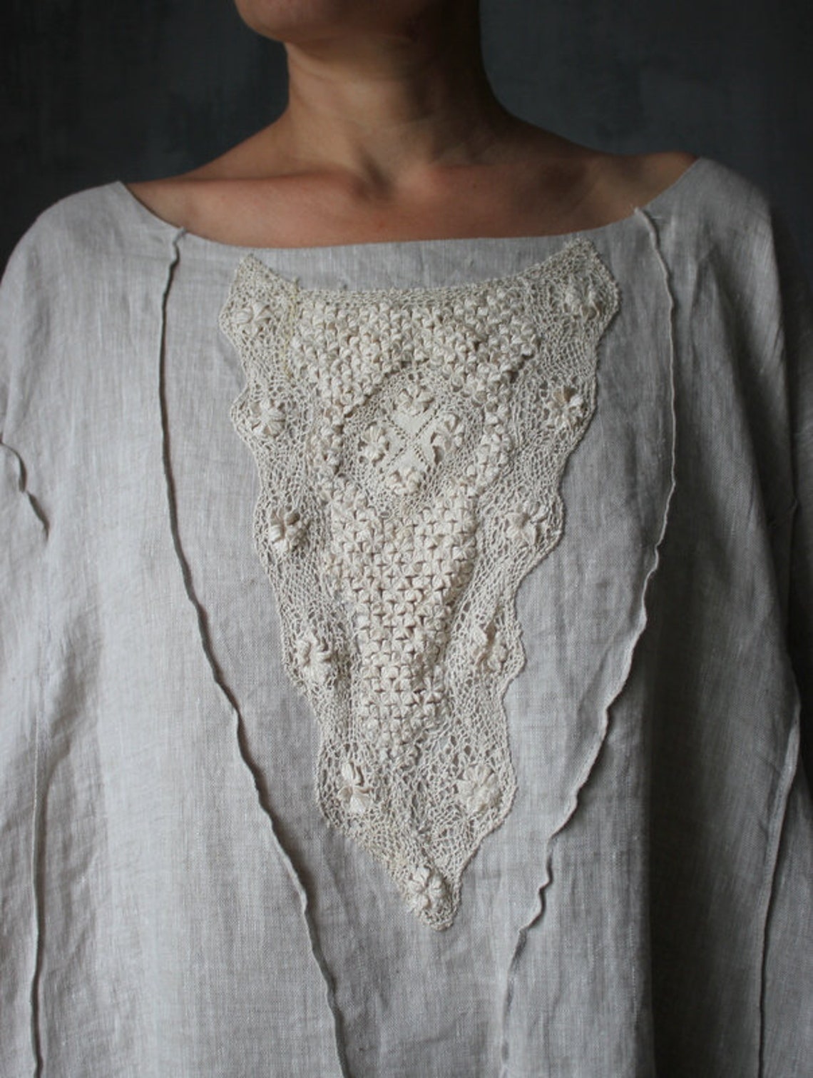 Beaded Linen Dress main image 1