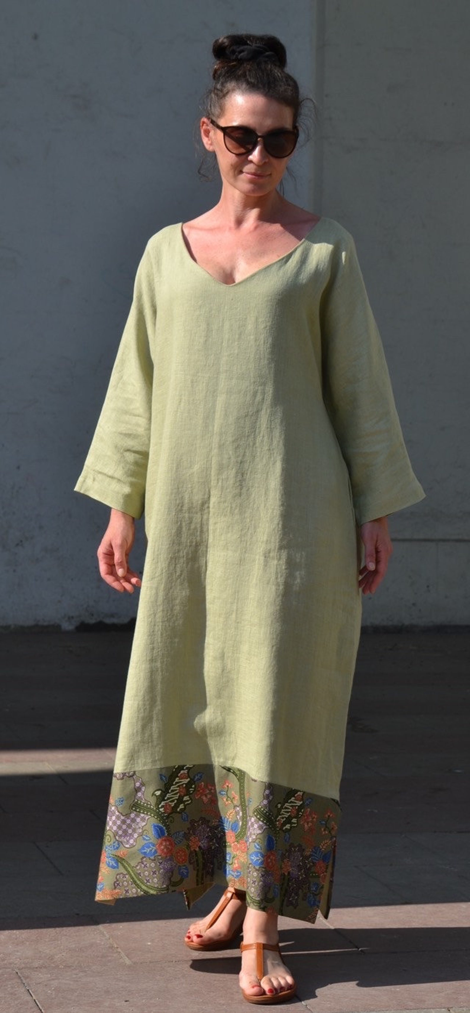 Льняное платье. Коллекция Бали. Fistashio цвет льняное бохо - Etsy