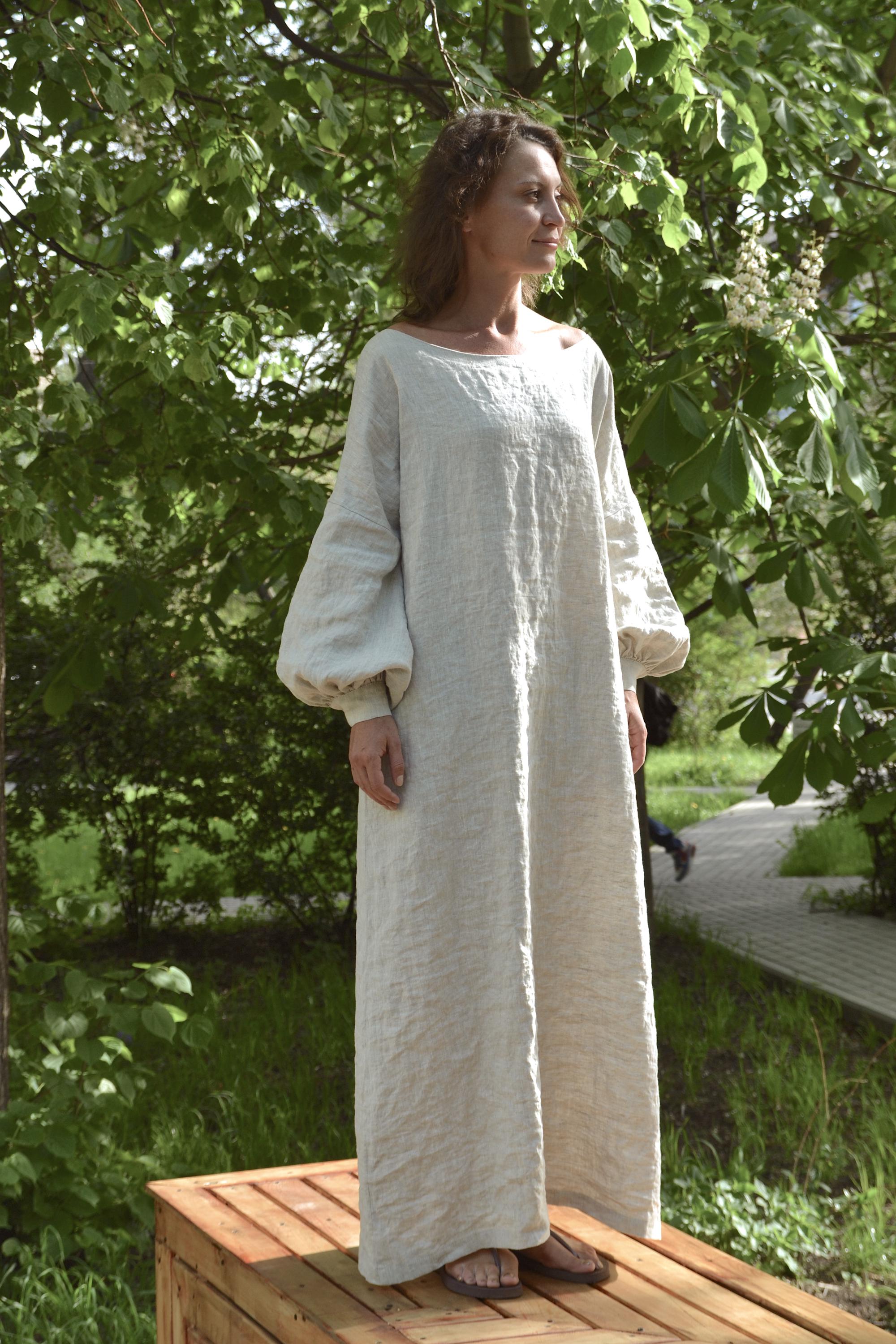 Oversize Linen Maxi Dress