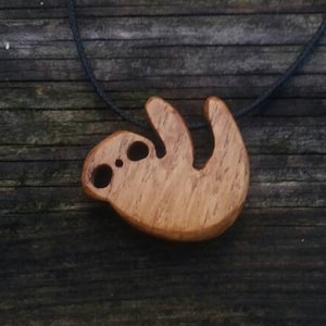 Sloth Necklace, Sloth Pendant, Sloth Lovers, Wooden Sloth, Handmade Sloth Pendant, Animal Pendant, Cute Pendant, Gift Necklace Pendant