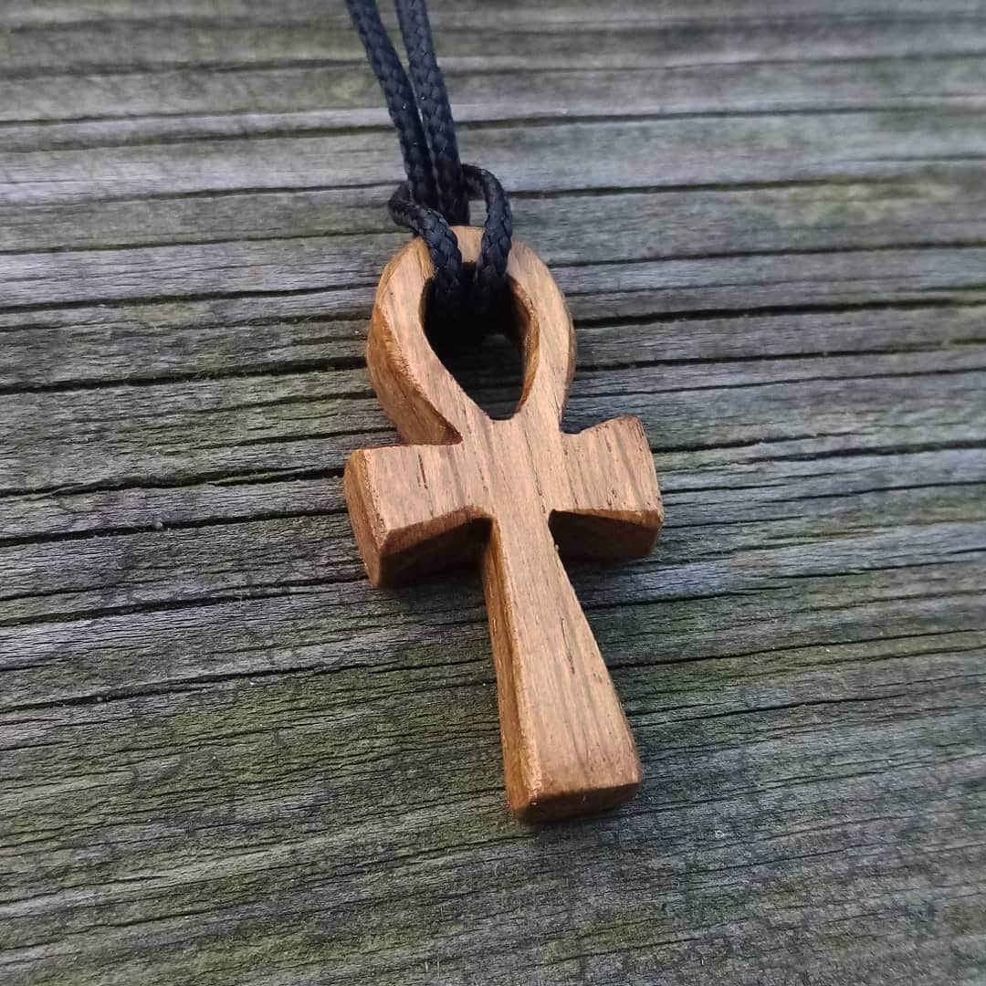 Ankh wooden necklace deals