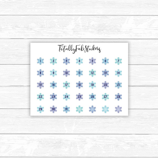 Snowflake number etsy