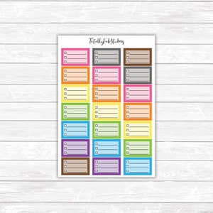 FU-15 // Checklist Half Box Planner Stickers