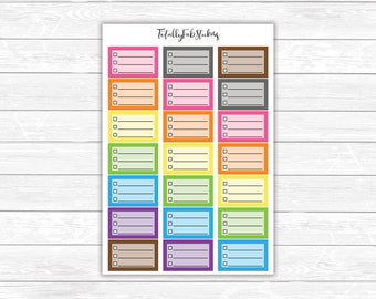 FU-15 // Checklist Half Box Planner Stickers