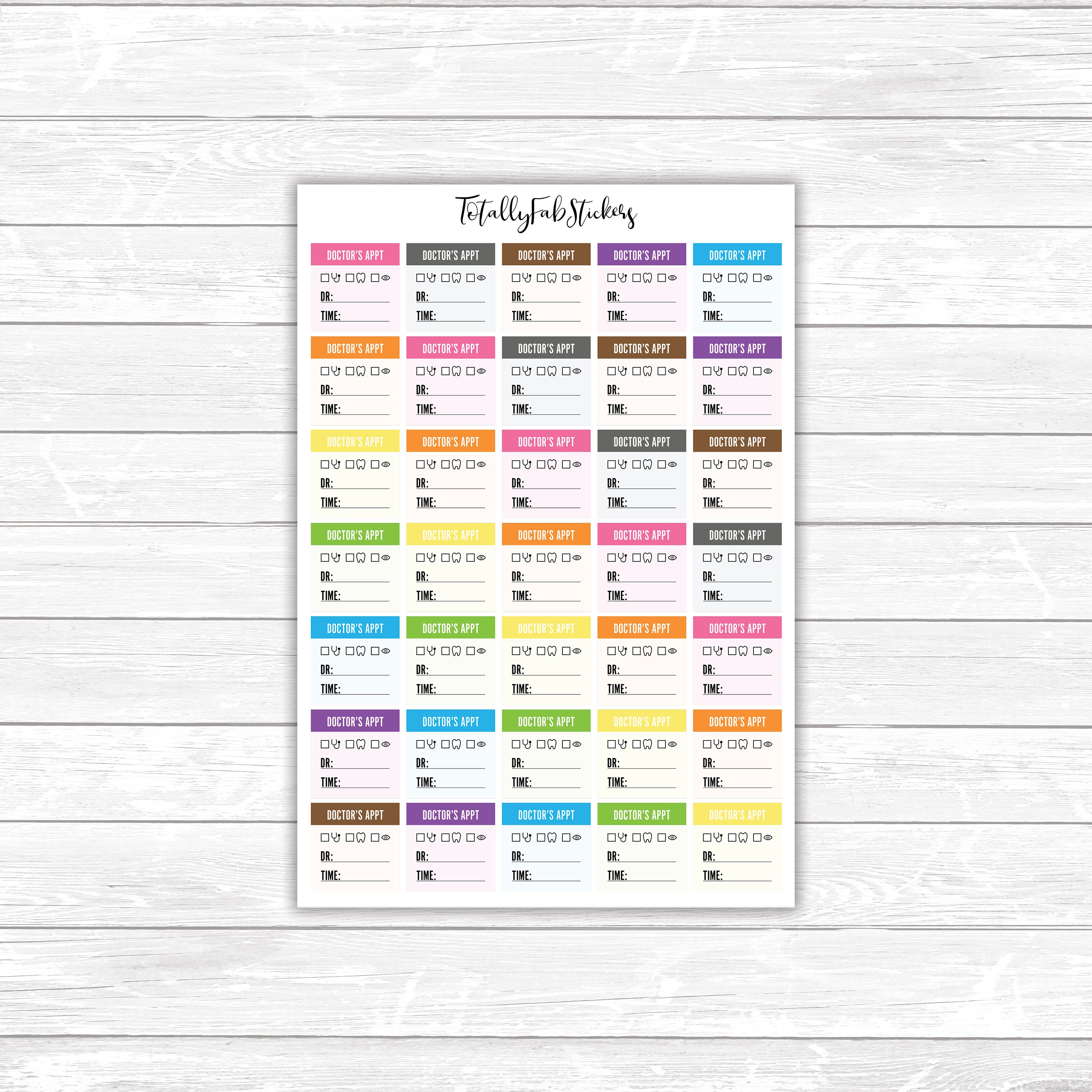 FU-26 // Doctor's Appointment Reminder Planner Stickers