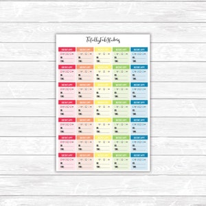 May include: A sheet of colorful stickers with the text "Totally Fab Stickers" at the top. Each sticker has a space to write "Doctor's Appt", "Dr", and "Time".
