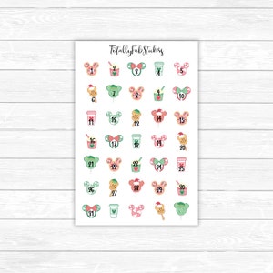 DC-76 // Disney Inspired Holiday Park Food Number Planner Stickers
