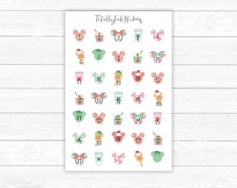 DC-76 // Disney Inspired Holiday Park Food Number Planner Stickers