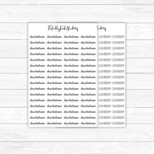 May include: A sheet of stickers with the text "Totally Fab Stickers" and "Tickers" at the top. The stickers have the text "clean bedroom" repeated multiple times in different sizes and styles.