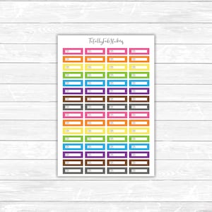 May include: A sheet of colorful rectangular stickers with the text "Totally Fab Stickers" at the top. Each sticker has a blank space for writing and the word "Steps" printed on it.