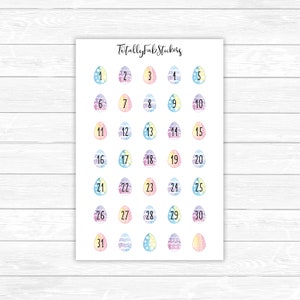 DC-11 // Cute Easter Egg Number Planner Stickers