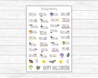 HS-2 // Countdown to Halloween Planner Stickers