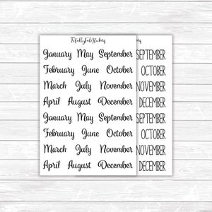 SC-12 // All 12 Months Script Planner Stickers
