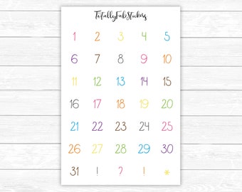 DC-65 // Simple Number Stickers Planner Stickers