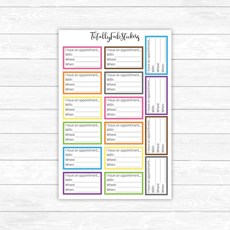 Meeting Functional Planner Stickers Appointment March Colors for Any Size Planner