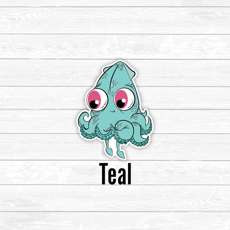 Folders Adorable Squid Die-Cut Sticker and so much more Crafting Perfect for Laptops Water Bottles Weather Resistant Sticker