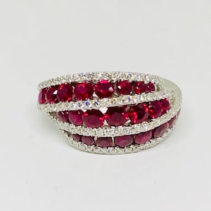Gregg Ruth 18K WG Pigeon Blood Ruby Diamond Ring 1.90ct Ruby 0.48ct Diamonds New
