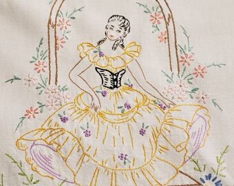Antique Black /& White Illustration Of A Lady At Her Dressing Table In A Victorian Corset And Frock Coquette 5x7 Greeting Card