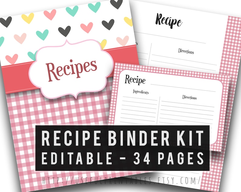 Printable Recipe Binder Package Cookbook Template Editable Recipe E-book Kitchen area Organizer Recipe Playing cards picture about Recipe Binder Cover Printable titled Printable Recipe Binder Package Cookbook Template Editable Recipe Guide Kitchen area Organizer Recipe Playing cards