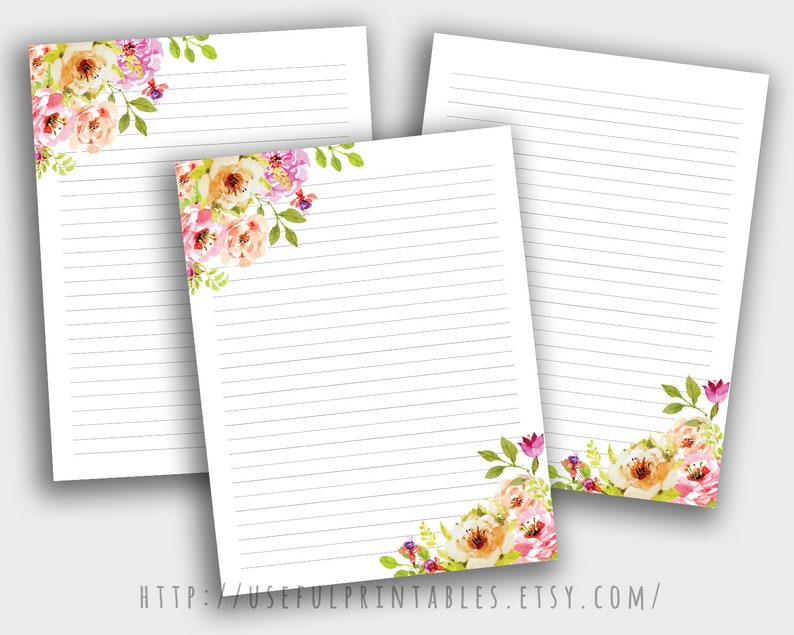 Letter Writing Set Printable Stationery Set & Writing Paper Etsy