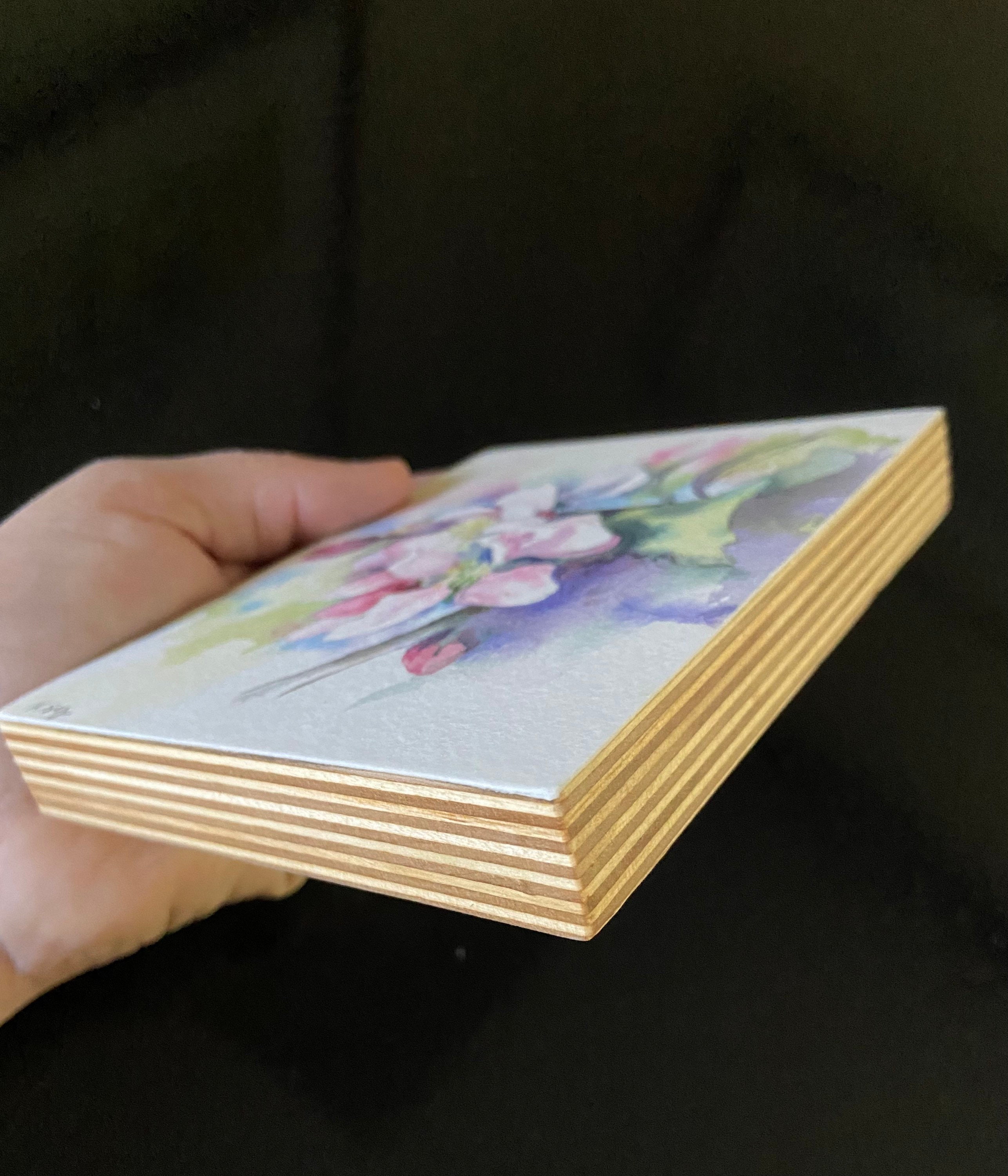 Pink Apple Blossom Sweet Gift for Her Original Watercolor - Etsy