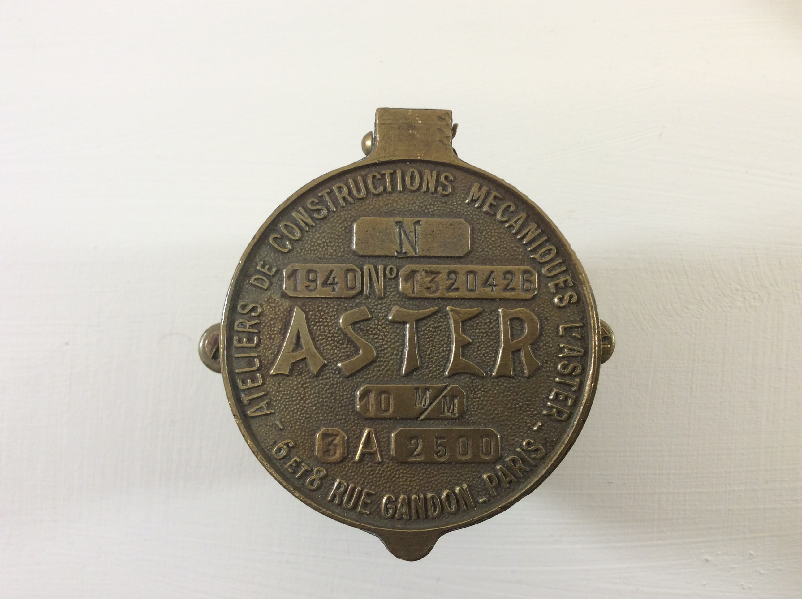 Vintage Français Paris Water Meter Housing, Brass Mechanical Steam Punk